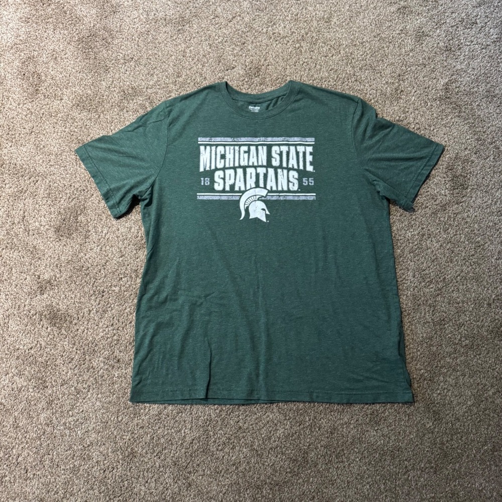 Captivating Men's Green Michigan State Spartans Graphic T-Shirt 2XL